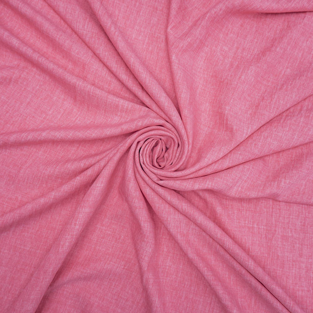 Tecido alfaiataria com textura de linho rosa chiclete claro