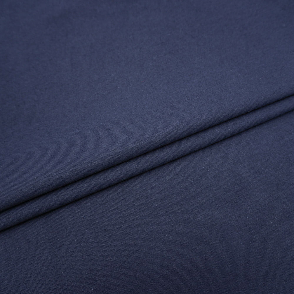Tecido Sarja com Elastano Azul Marinho - Enrolado Tecidos