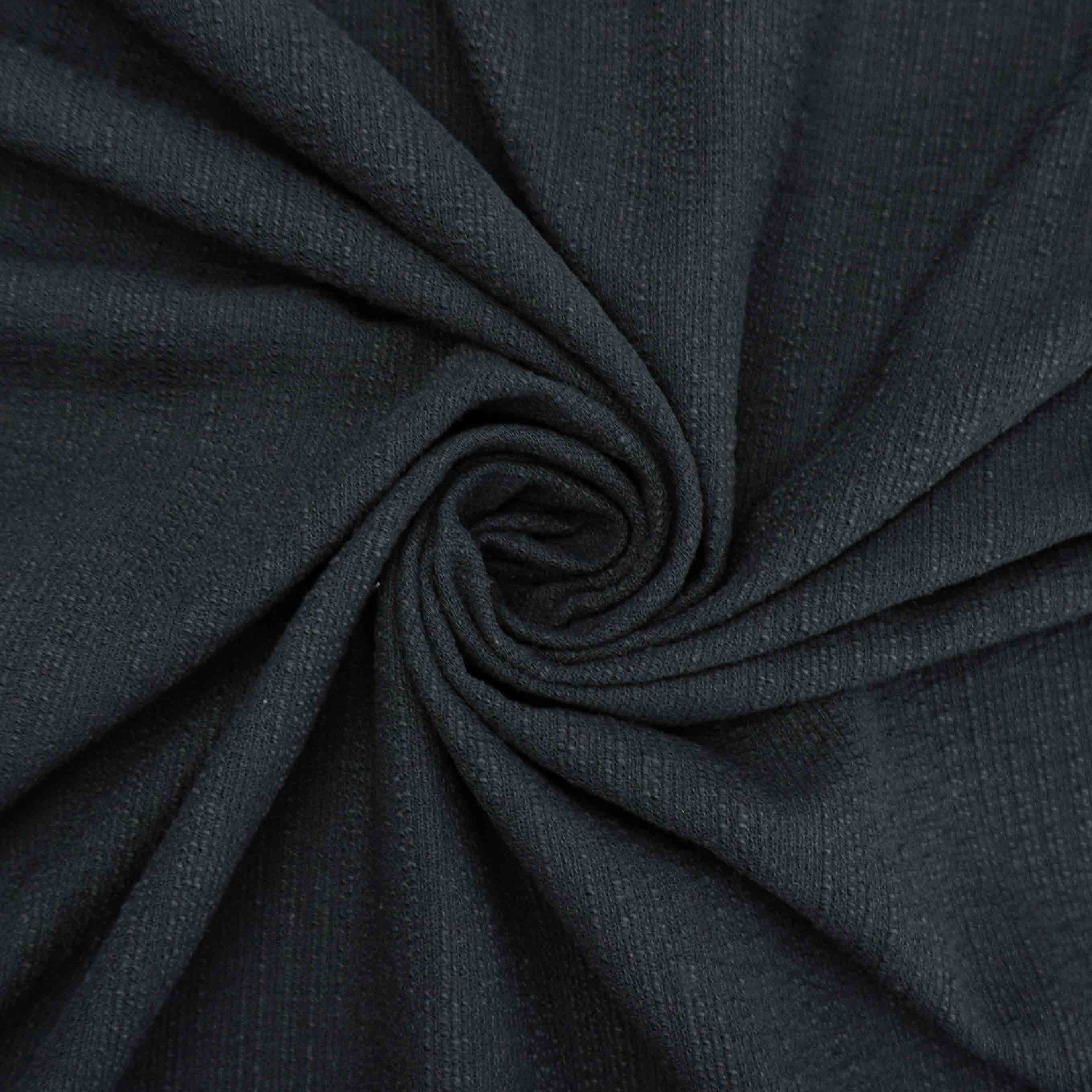 Tecido alfaiataria premium textura de linho com elastano preto