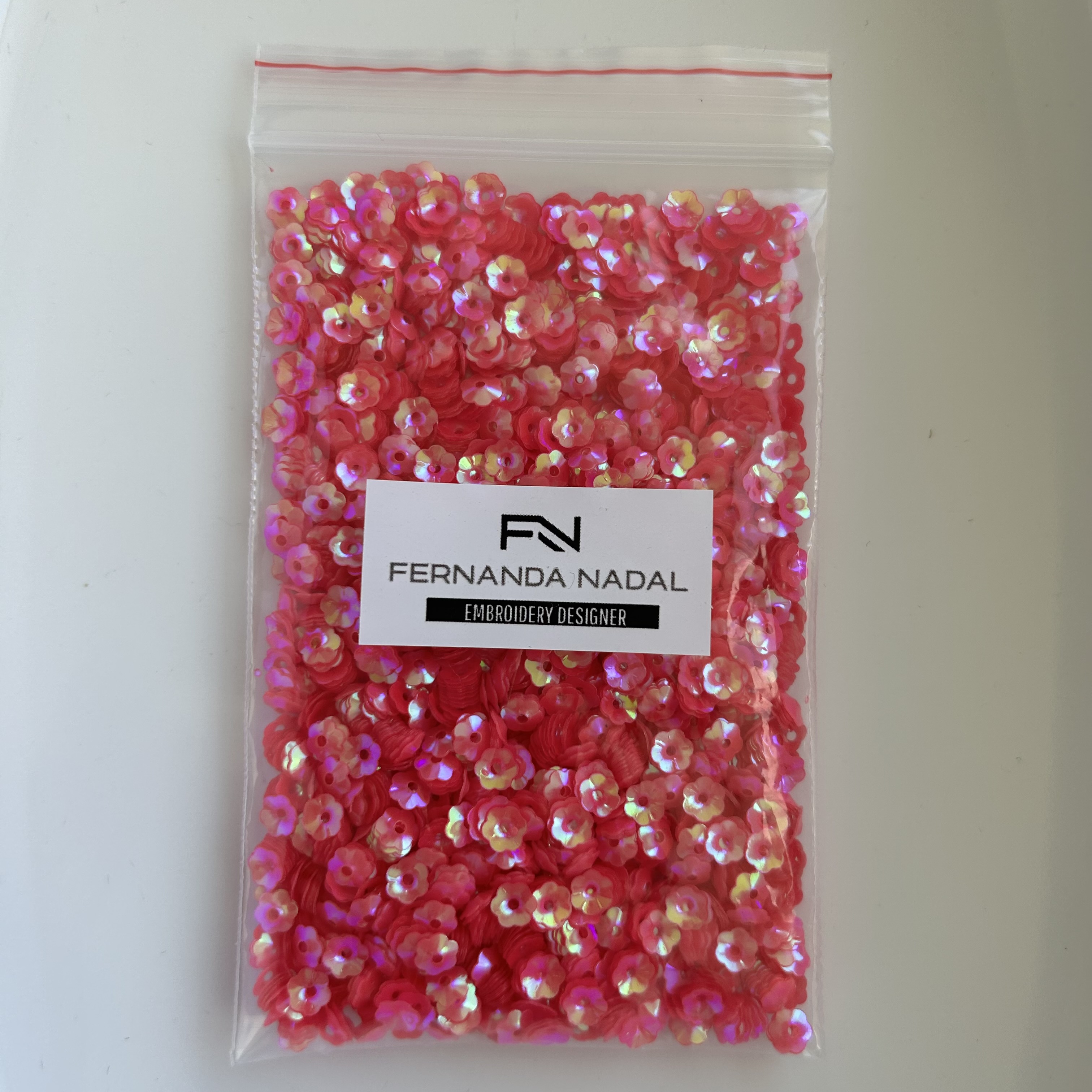 Paetê designer - flor pink 5mm
