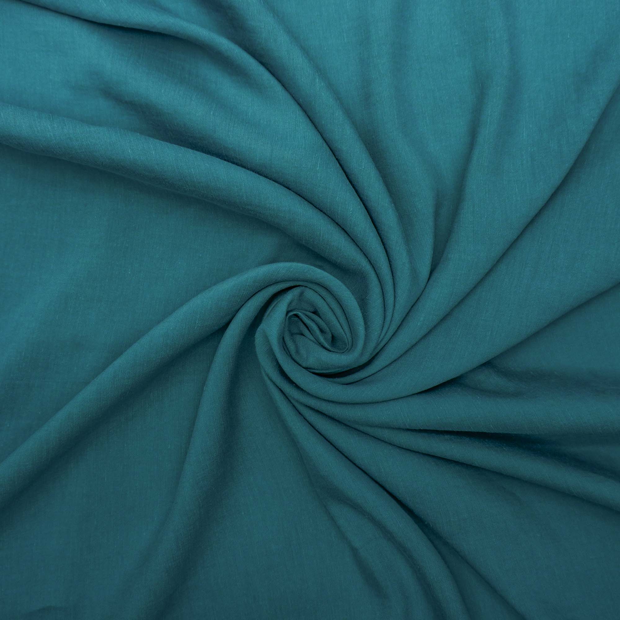 Tecido linho misto verde turquesa (tecido italiano legítimo)