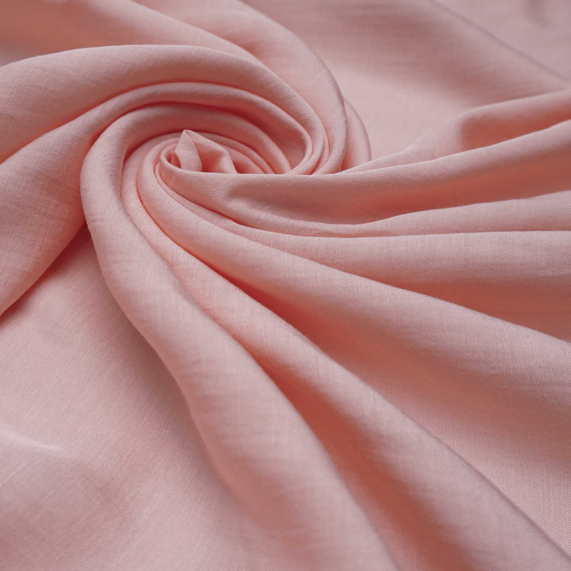 Tecido linho misto rosa pêssego (tecido italiano legítimo)