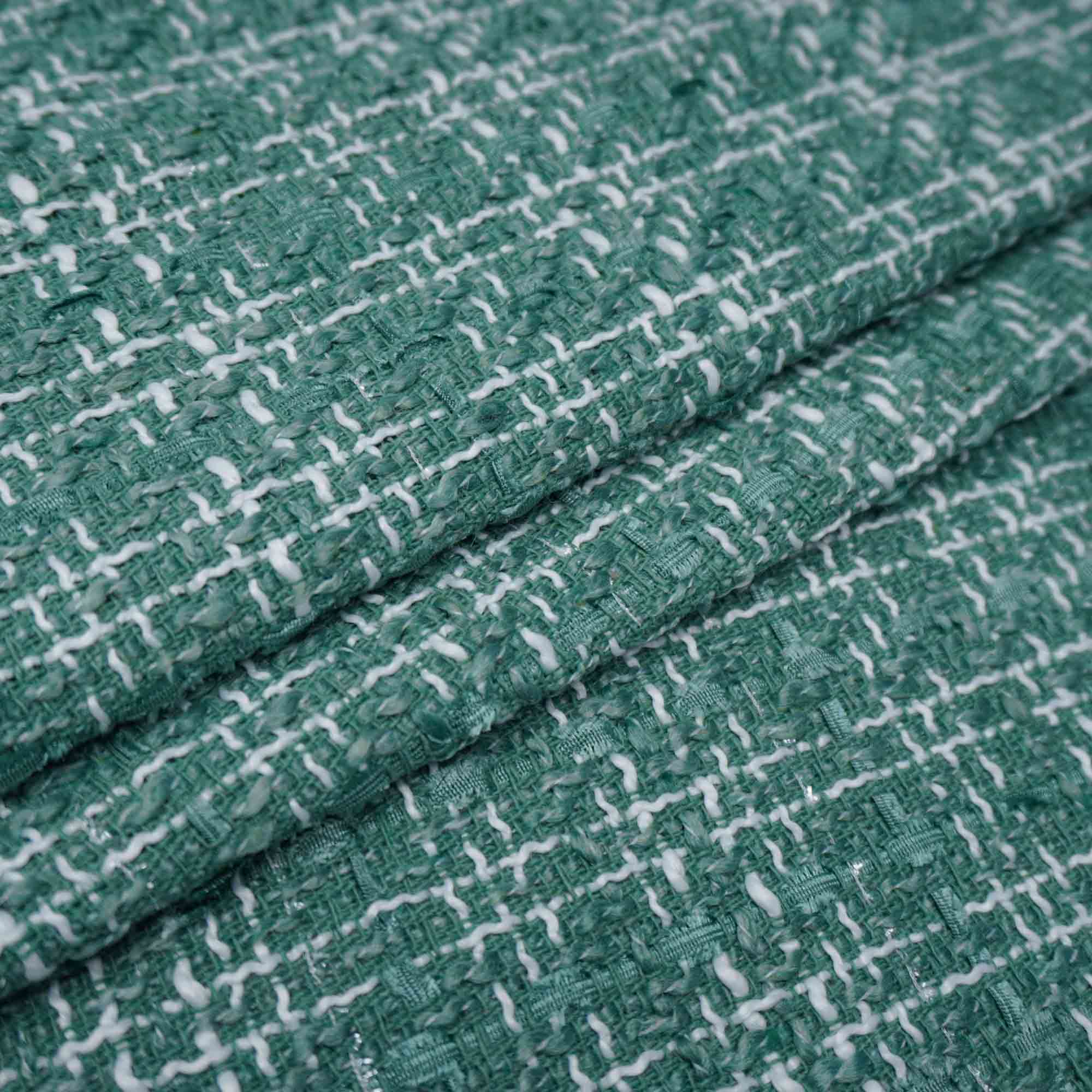 Tecido tweed verde menta (outono/inverno)