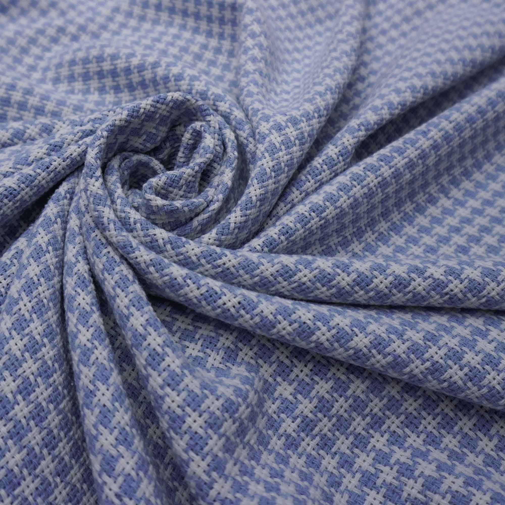 Tecido tweed azul serenity/branco