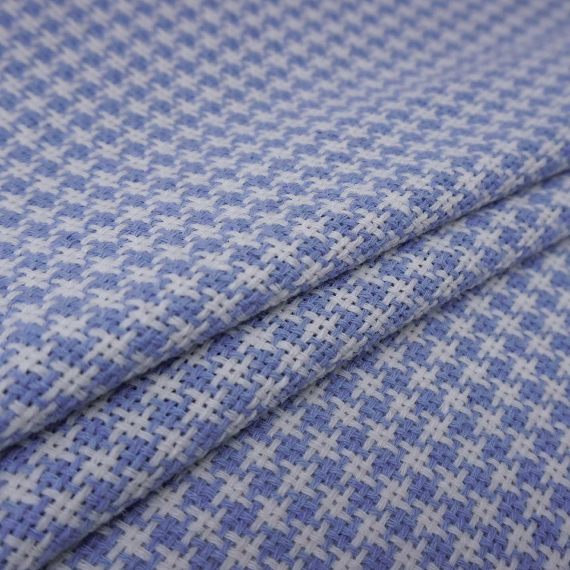 Tecido tweed azul serenity/branco