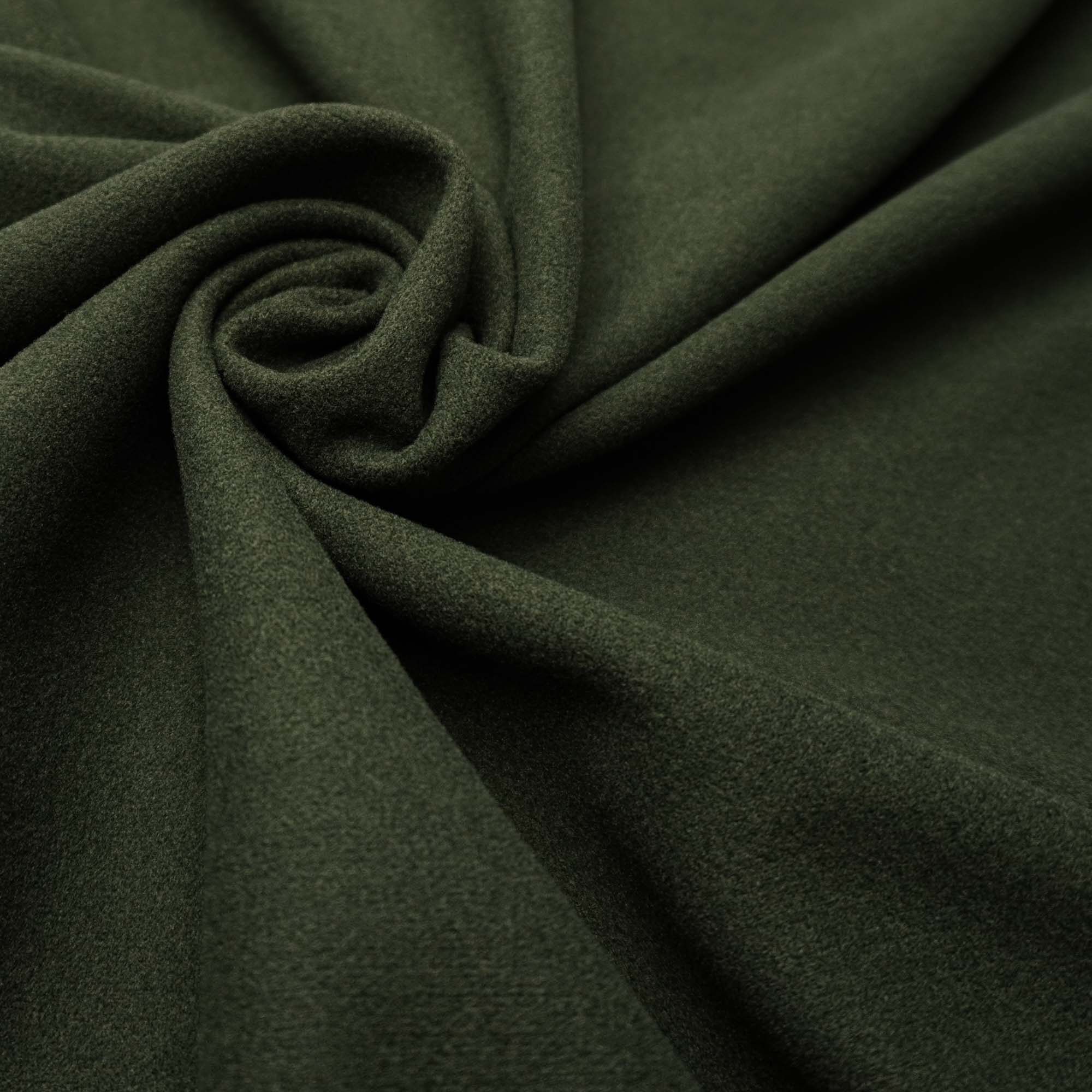 Tecido lã batida premium verde oliva escuro