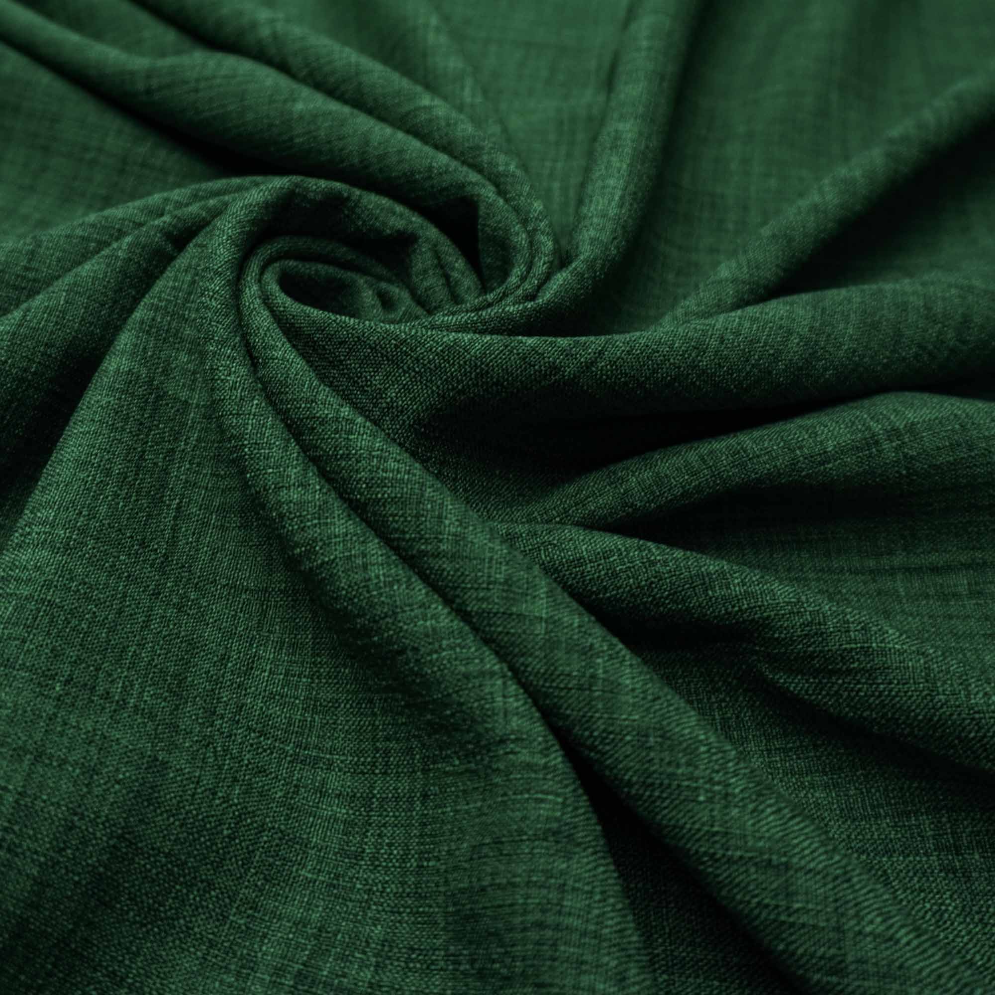 Tecido  poliester com textura de linho verde bandeira