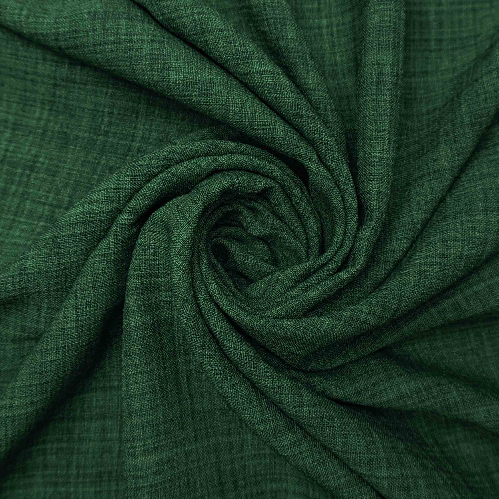 Tecido  poliester com textura de linho verde bandeira