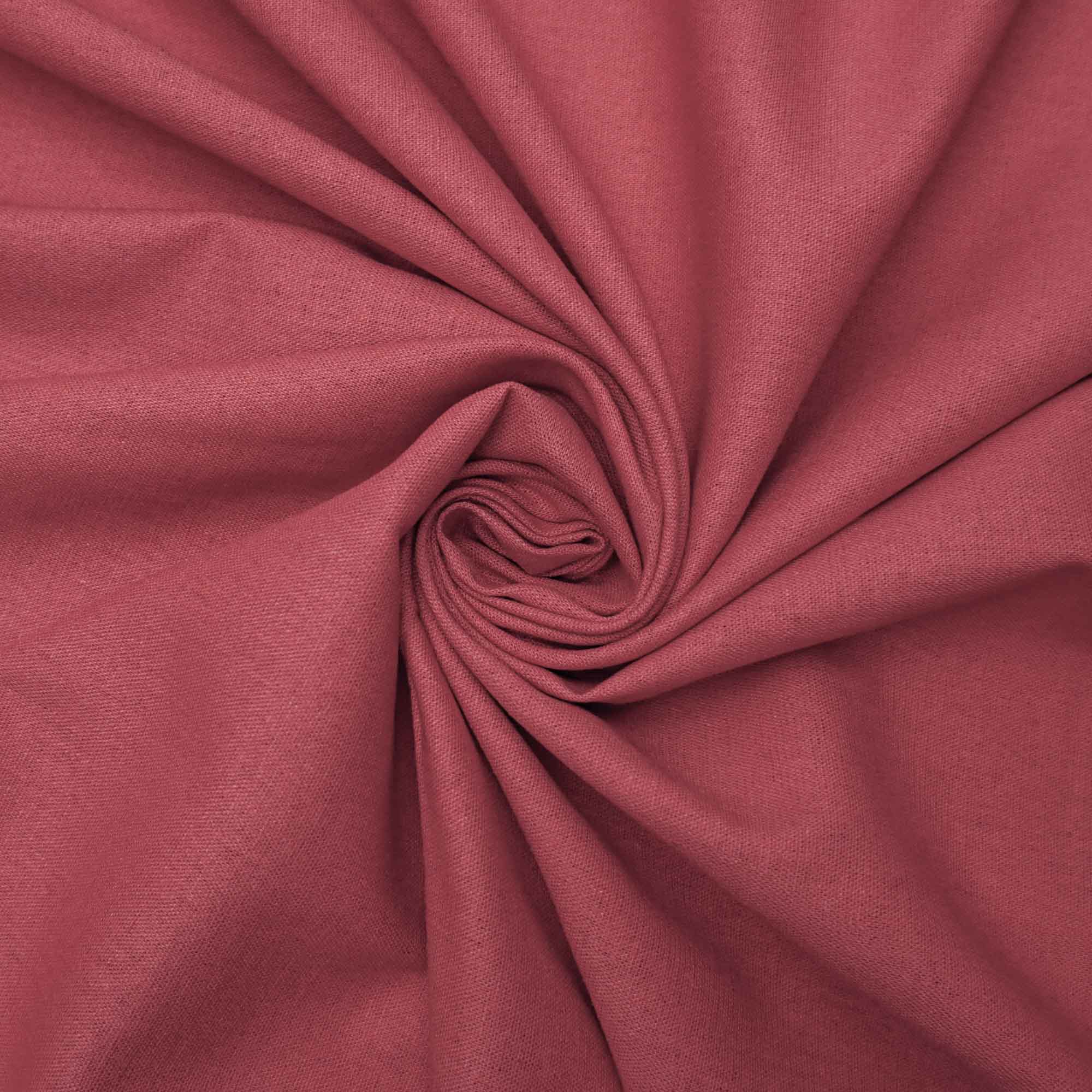 Tecido linho misto com elastano vermelho goiaba