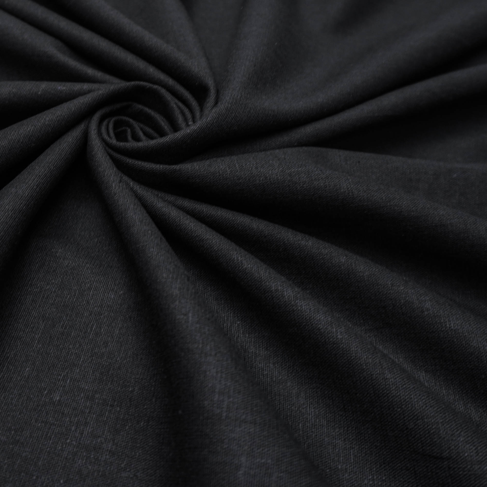 Tecido linho misto com elastano preto