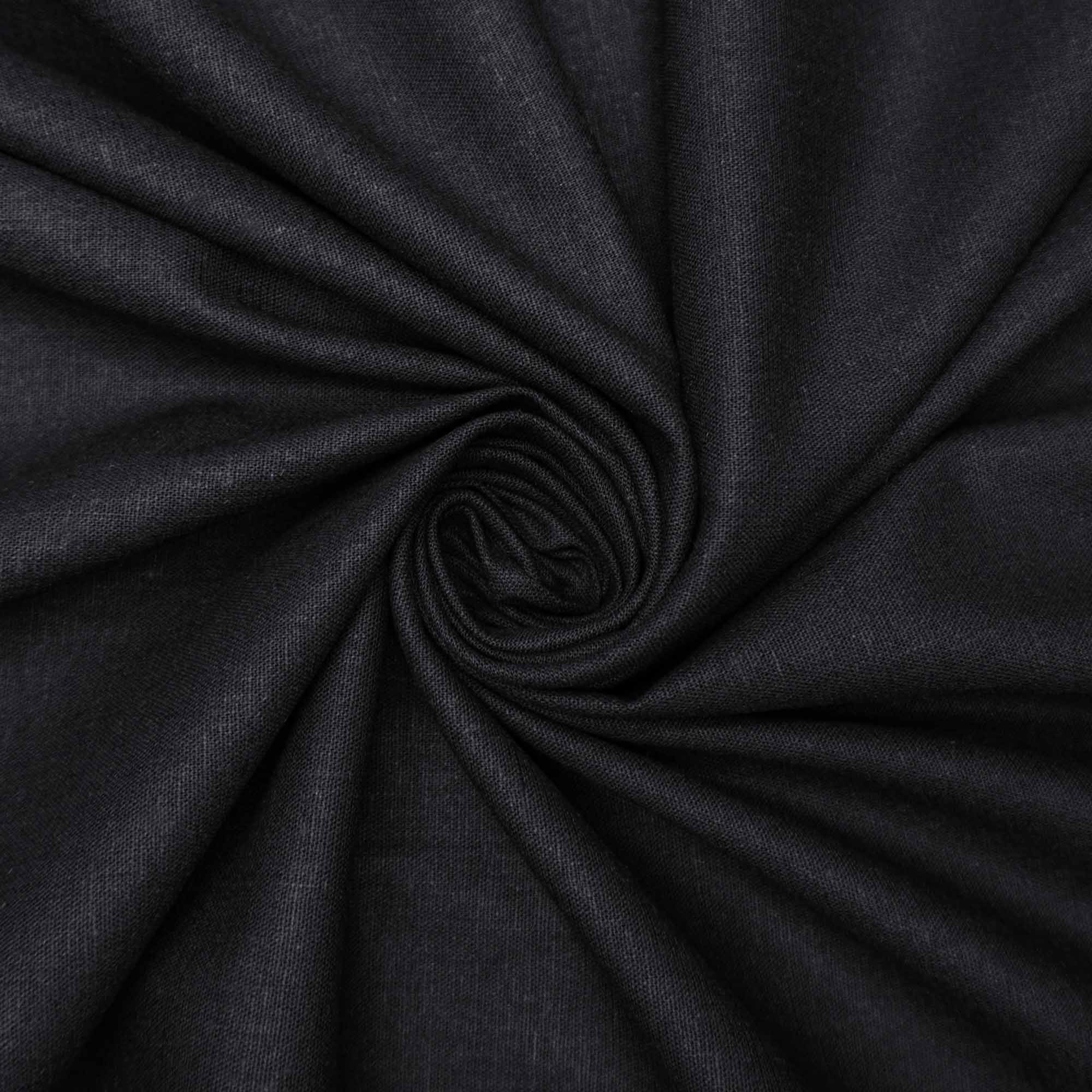 Tecido linho misto com elastano preto
