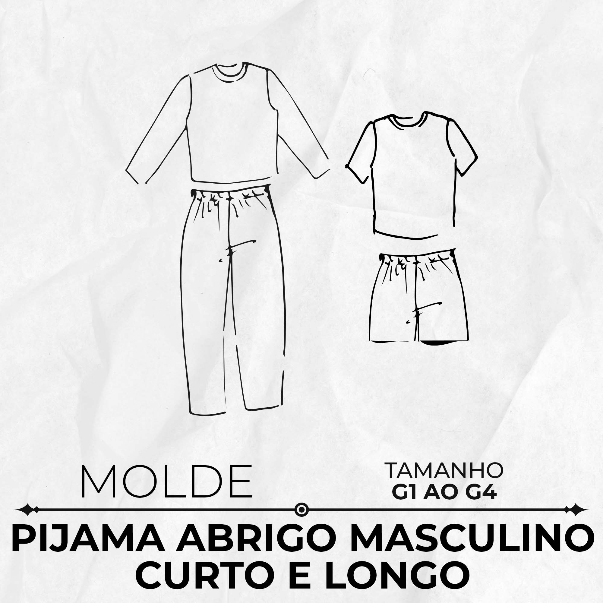 Molde pijama abrigo masculino curto e longo by Marlene Mukai