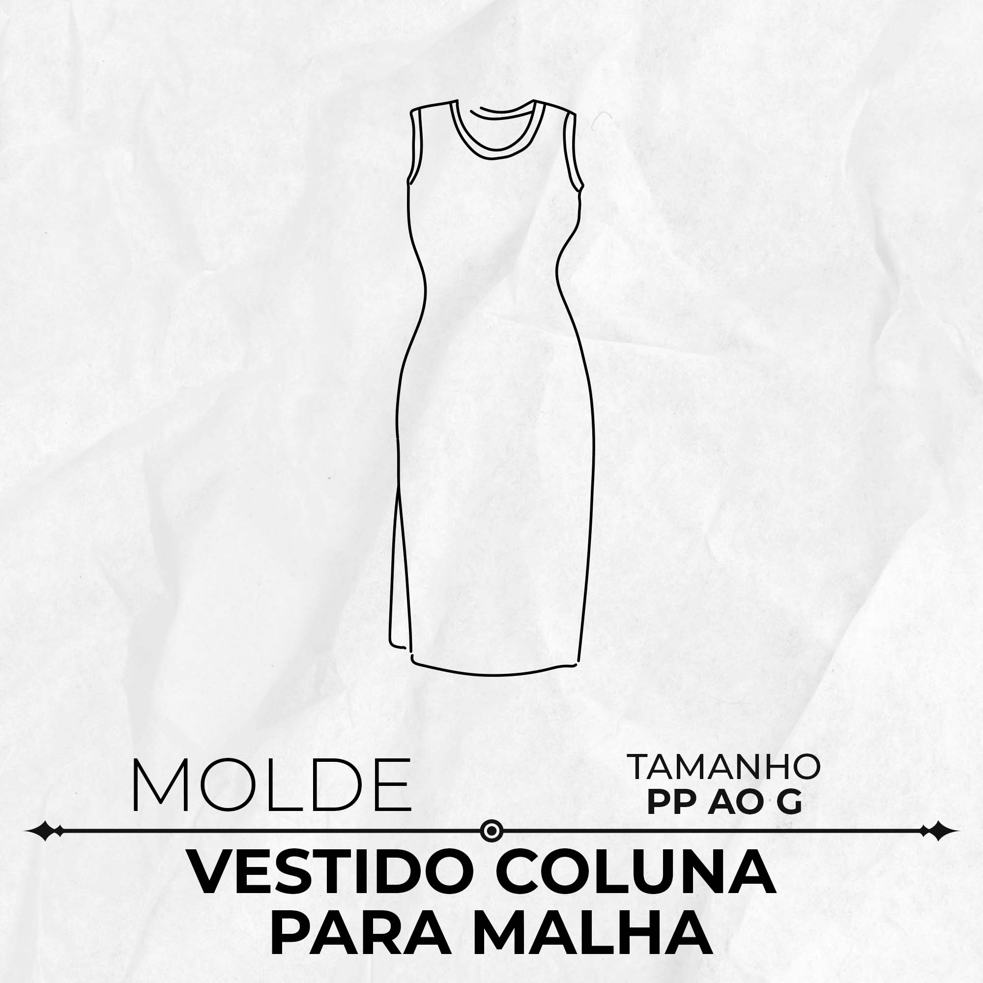 Molde vestido coluna para malha by Marlene Mukai Maximus