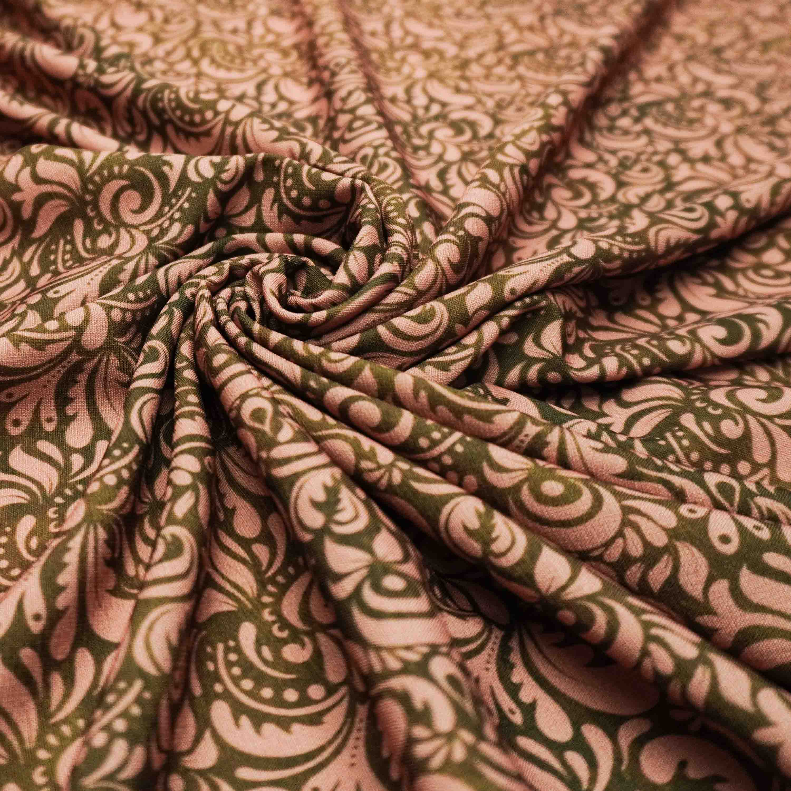 Tecido crepe leve estampado abstrato tons terrosos Maximus