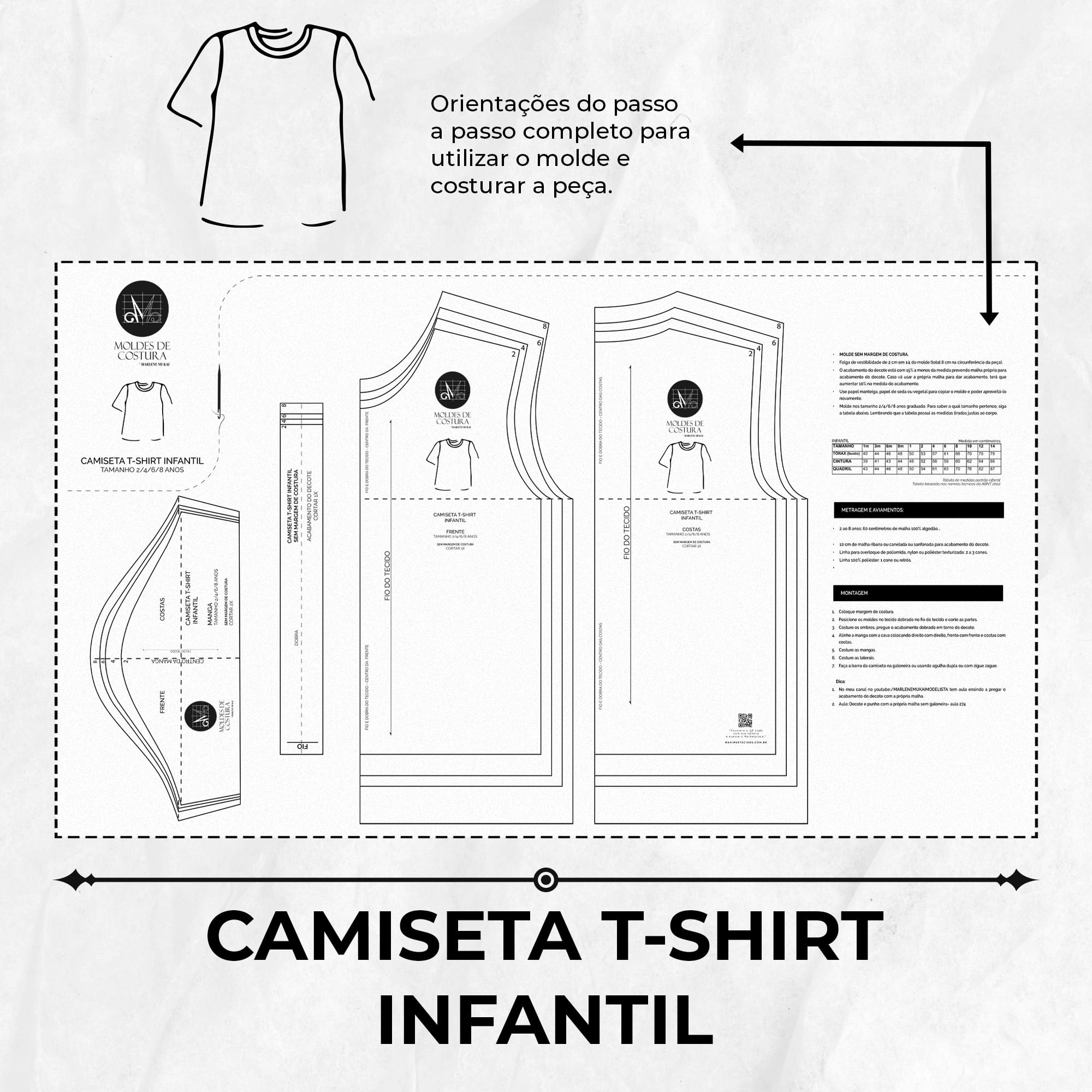 Molde camiseta t-shirt infantil by Marlene Mukai Maximus